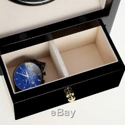 2+2 Automatic Luxury Wood Watch Winder Display Box Organizer Storage Case