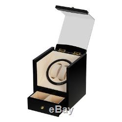 2+2 Automatic Luxury Wood Watch Winder Display Box Organizer Storage Case