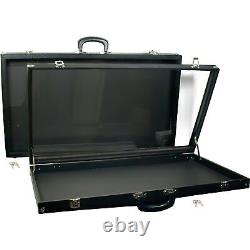 2 Black Glass Top Travel Jewelry Display Carrying Case 30 x 17 1/2