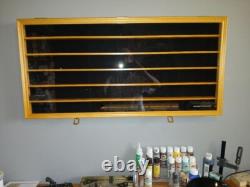 2 HO Scale Oak Wall Display cases 37x18x2 local pickup only holds a lot