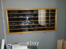 2 HO Scale Oak Wall Display cases 37x18x2 local pickup only holds a lot
