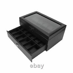 2 Layer Watch Storage Case 24 Grids Jewelry Display Organizer Box Show Case Gift