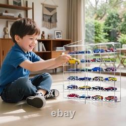 2 Pack Acrylic Display Case for Hot Wheels Diecast Cars Clear Toy Storage