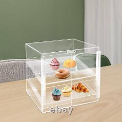 2 Tray Bakery Counter Display Case Acrylic Storage Cafe Hotel Counter Food