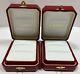 2 packs Vintage Cartier Authentic Ring Empty Box RED Storage Display Case