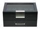 20 Slot Wrist Watch Black Oak Wood Storage Display Box Case Chest Cabinet Drawer