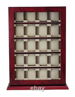 20 Watch Wall Mounted Cabinet Lockable Storage Display Box Wooden Case Chest