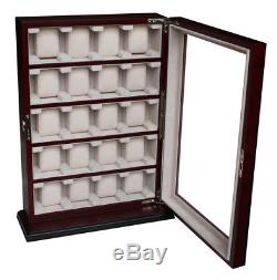20 Wood Watch Display Stand Wall Collector Jewelry Case Storage Box 110020 BU
