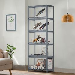 23 Display Cabinet Bookshelf Flip Up Acrylic Door Toys Storage Showcase 5 Tier