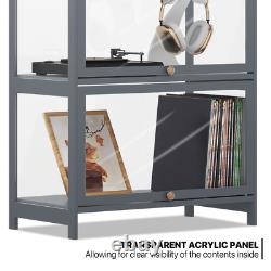 23 Display Cabinet Bookshelf Flip Up Acrylic Door Toys Storage Showcase 5 Tier