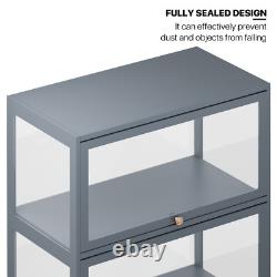 23 Display Cabinet Bookshelf Flip Up Acrylic Door Toys Storage Showcase 5 Tier