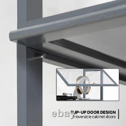 23 Display Cabinet Bookshelf Flip Up Acrylic Door Toys Storage Showcase 5 Tier