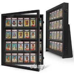 24 Graded Card Display Case, Baseball Card Display Stand, UV Protection, Storage