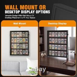 24 Graded Card Display Case, Baseball Card Display Stand, UV Protection, Storage