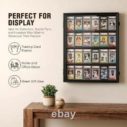 24 Graded Card Display Case, Baseball Card Display Stand, UV Protection, Storage