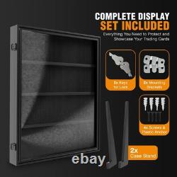 24 Graded Card Display Case UV Protected Wall Mount Storage for Sports Cards