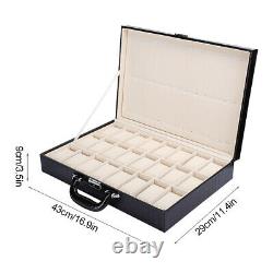 24 Slot Display Case Large Space Watch Box For Storage Display