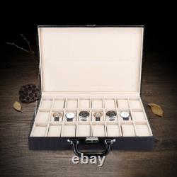 24 Slot Display Case Large Space Watch Box For Storage Display