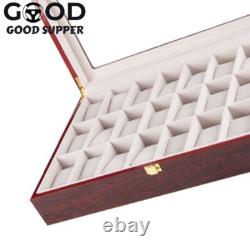 24 Slot Wood Box Watch Holder Storage Display Case Jewelry Large Storage Space