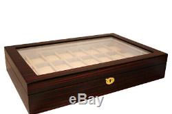 24 Wrist Watch Coromandel Storage Display Chest Box Display Wooden Case Cabinet