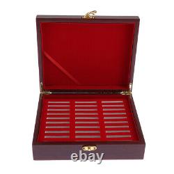 2Pack Superb Wooden Coin Box Storage 30 Grids Holder Display Case Collection