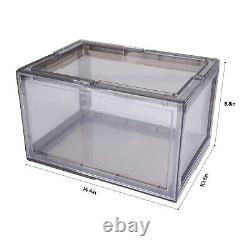 2x 4x 8x Magnetic Drop Side Shoe Box Storage Containers Sneaker Display Cases