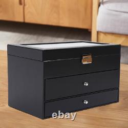 3-Layer Jewelry Storage Box 25 Slots Watch Sunglasses Organizer Display Case