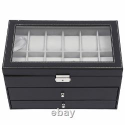 3-Layer Jewelry Storage Box 25 Slots Watch Sunglasses Organizer Display Case