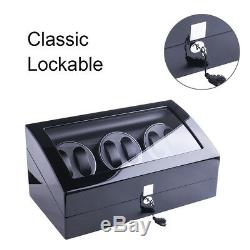 3 Motors Automatic Rotation 6+7 Watch Winder Storage Case Display Box