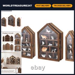 3-Pc Wall-Mounted Wooden Display Case with Glass Doors Stylish Storage Solutio