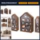 3-Pc Wall-Mounted Wooden Display Case with Glass Doors Stylish Storage Solutio