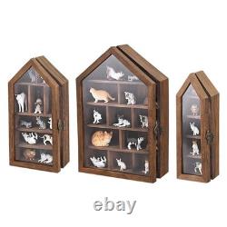 3-Pc Wall-Mounted Wooden Display Case with Glass Doors Stylish Storage Solutio
