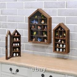 3-Pc Wall-Mounted Wooden Display Case with Glass Doors Stylish Storage Solutio