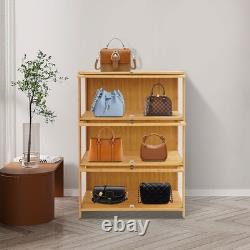 3 Tiers Display Cabinet, Toys Display Shelf Case, Large Capacity Storage Cabinet