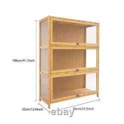3 Tiers Display Cabinet, Toys Display Shelf Case, Large Capacity Storage Cabinet