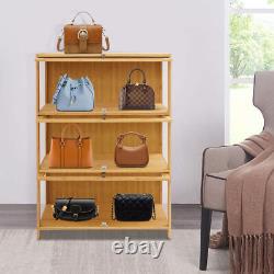 3 Tiers Mode Toys Storage Cabinet Shelf 31.512.641.7in Log Color Display Case