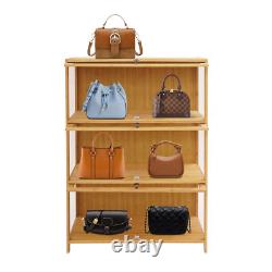3 Tiers Mode Toys Storage Cabinet Shelf 31.512.641.7in Log Color Display Case