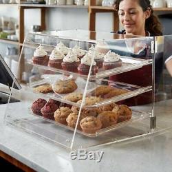 3 Tray Bakery Counter Display Case Rear Door Donut Pastry Cookie Hotel Store NEW