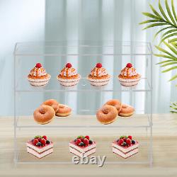 3 layers Acrylic Display Cabinet Case Bakery Pastry Display Case Storage Shelf