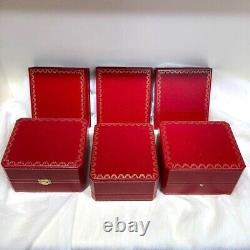 3 packs Vintage Cartier Authentic watch Empty Box RED Storage Case withbooklet