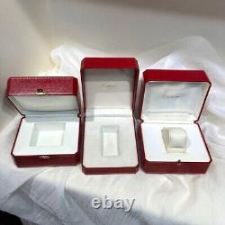 3 packs Vintage Cartier Authentic watch Empty Box RED Storage Case withbooklet