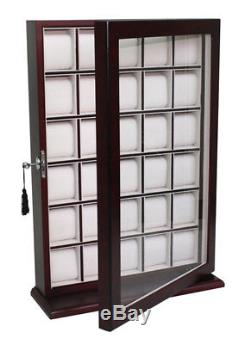 30 Watch Cherry Wood Display Wall Case Stand Rosewood Storage Organizer Box Hang