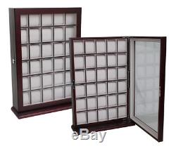 30 Watch Cherry Wood Display Wall Case Stand Rosewood Storage Organizer Box Hang