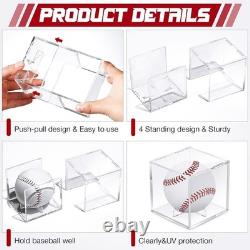 32 Pc Clear Acrylic Baseball Display Cube UV Protected Autograph Holder Stand