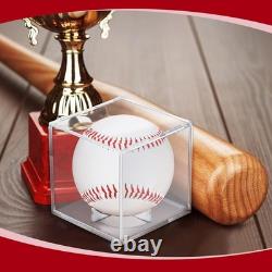 32 Pc Clear Acrylic Baseball Display Cube UV Protected Autograph Holder Stand