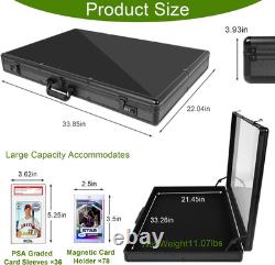34X22 Aluminum Trading Card Display Case with 2 Password Lock for Exhibition