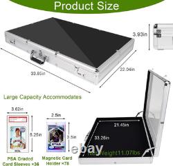 34X22 Aluminum Trading Card Display Case with 2 Password Lock for Exhibition