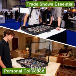 34X22 Aluminum Trading Card Display Case with 2 Password Lock for Exhibition