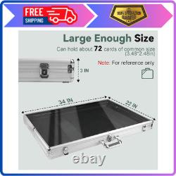 34x22 Silver Aluminum Trading Card Display Case Large Sports TCG Storage