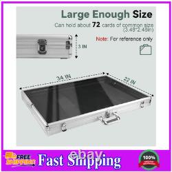 34x22 Silver Aluminum Trading Card Display Case Large Sports TCG Storage